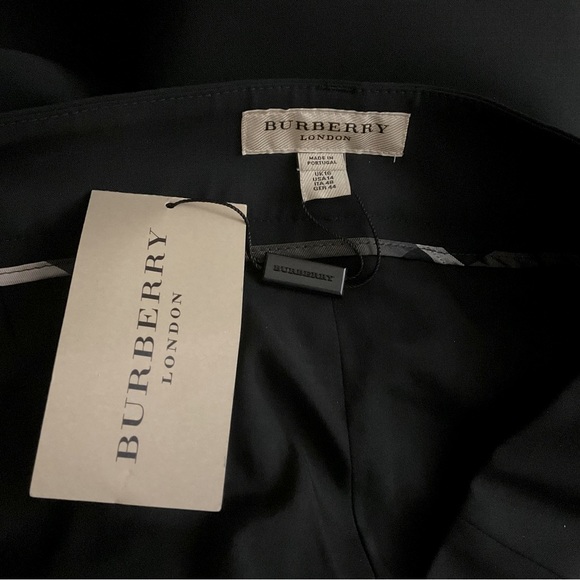 BURBERRY NWT Luxury Ladies Black Wool Straight Unhemmed Trousers - Picture 5 of 6